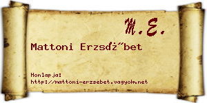 Mattoni Erzsébet névjegykártya